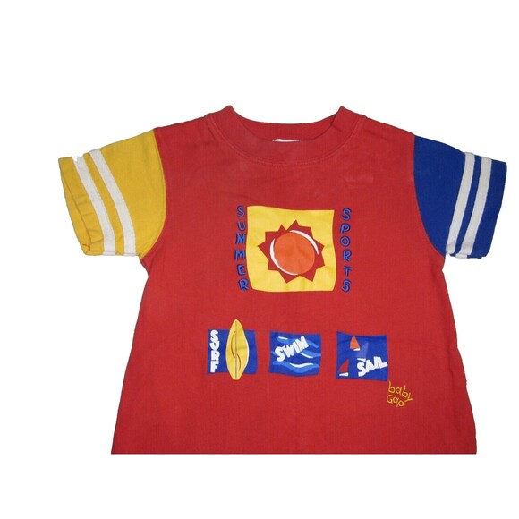 Baby GAP Red Primary Color Block Short Sleeve Romper One Piece Snap Crotch 3-6M - Picture 8 of 12